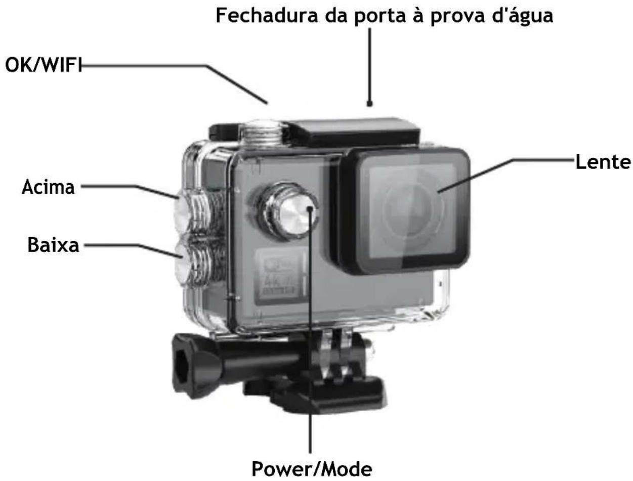 GoXtreme Black Hawk+ - Descrição do caso impermeável - 1