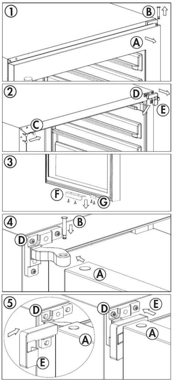 DANBY SPRAR055D1SS - DOOR REVERSAL INSTRUCTIONS - 1