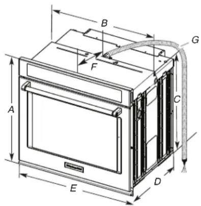 KITCHENAID KOES527PBS - Product Dimensions - Single Ovens - 1