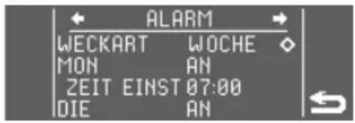 LUMIE Bodyclock Luxe 700FM - Einstellen der Weckart WOCHE - 1