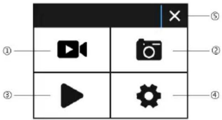 GoXtreme Barracuda 4K - Interface du menu principal - 1