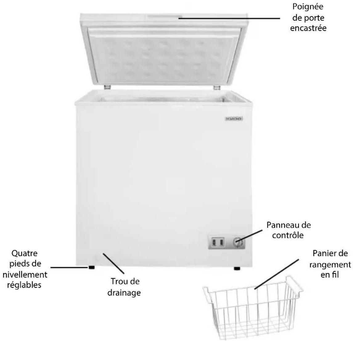 Igloo ICFESS50WH - PIÈCES ET ASSEMBLAGE - 1