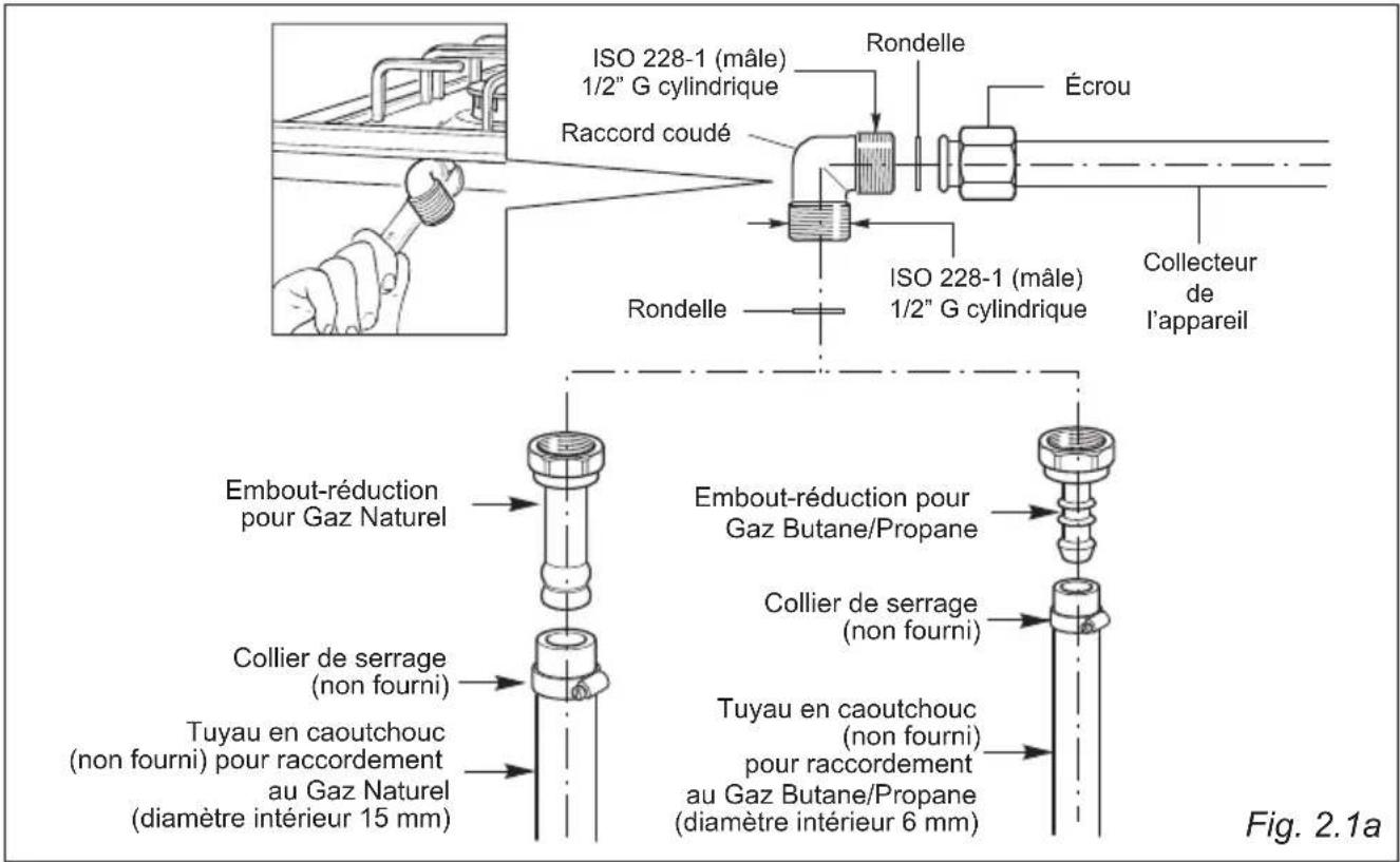 Elba Alterum EN74-300 XD - Raccordement au gaz avec tuyau en caoutchouc - 1
