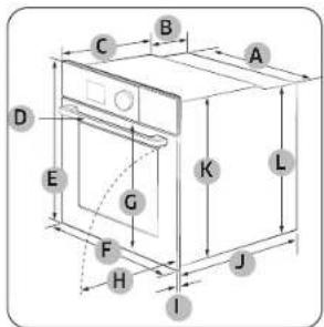 SAMSUNG NV7B6795JDK - Dimensions requises pour l'installation - 1
