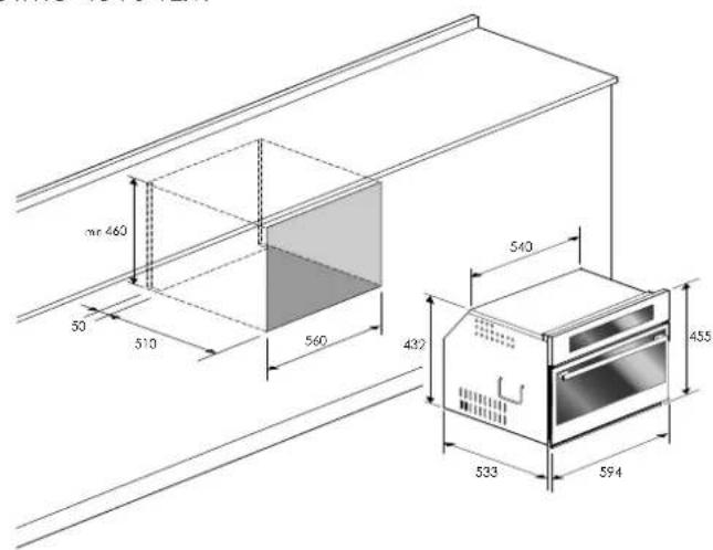 Fulgor Milano FCMO 7510 TEM - CUTOUT &amp; DIMENSIONS 60 cm - 1