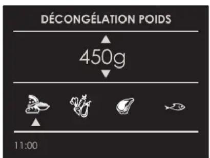 DÉCONGÉLATION POIDS 450g 11:00