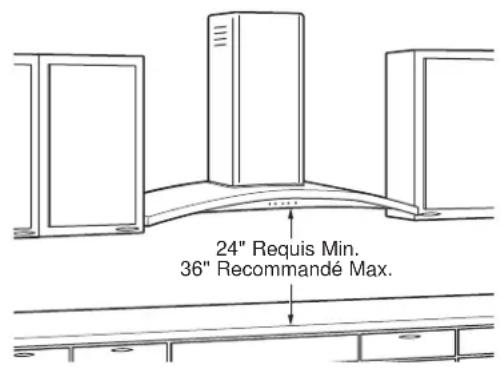 24" Requis Min. 36" Recommandé Max.