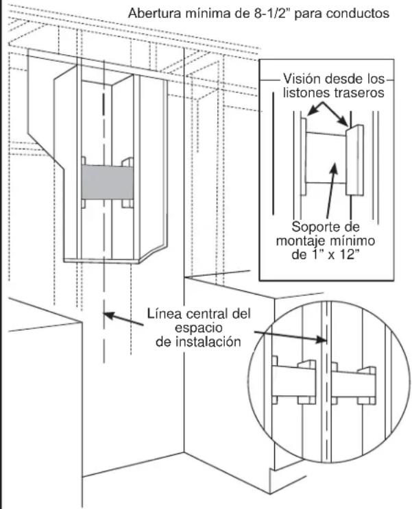 Monogram UVW7361SWSS - PASO 1: INSTALE EL ARMAZÓN PARA EL SOPORTE DE LA CAMPANA - 1
