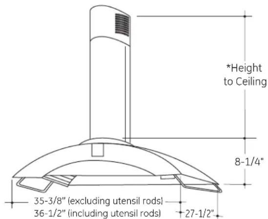 Monogram ZV850SPSS - PRODUCT DIMENSIONS AND CLEARANCES - 2