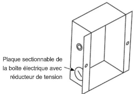 Plaque sectionnable de la boîte électrique avec réducteur de tension