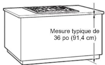 Mesure typique de 36 po (91,4 cm)