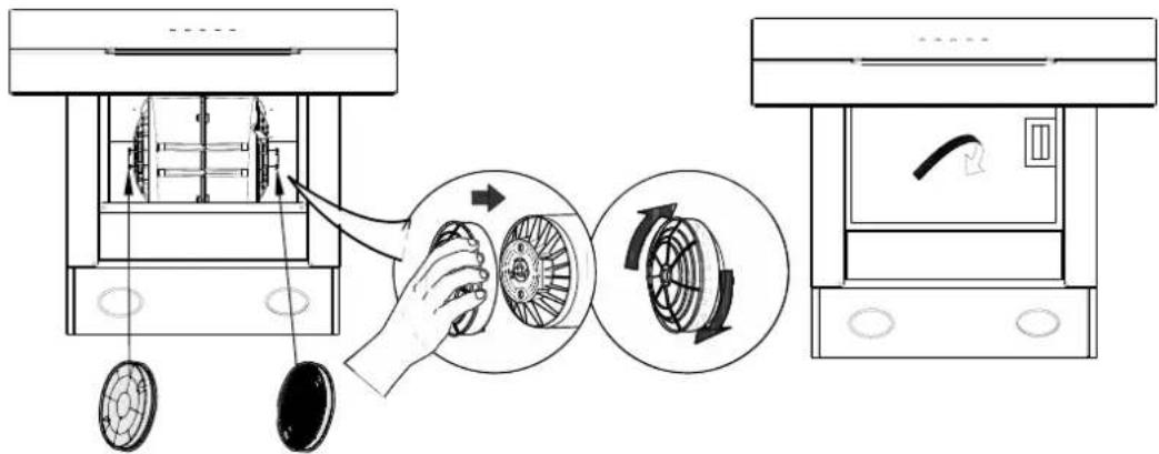 CIARRA CBCB6736N - Installer le filtre à charbon (Mode Recyclage): - 2