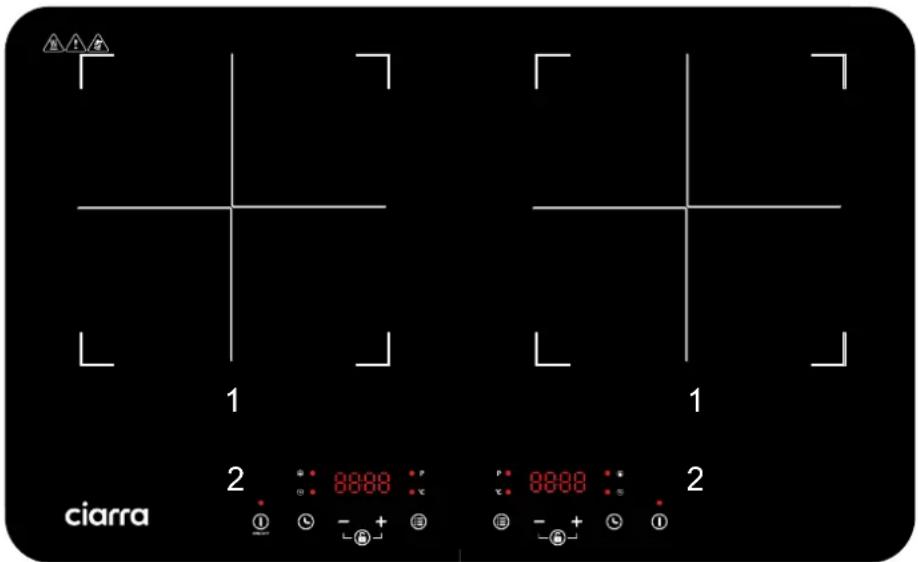 CIARRA CBTIH2 - INDUCTION COOKER PANEL - 2