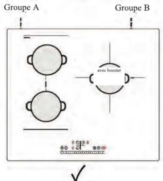 CIARRA CBBIH3BF - Cette table de cuisson à induction est dotée d'une fonction de protection automatique de l'alimentation, qui peut limiter la fonction d'appoint dans certaines zones de cuisson. - 4