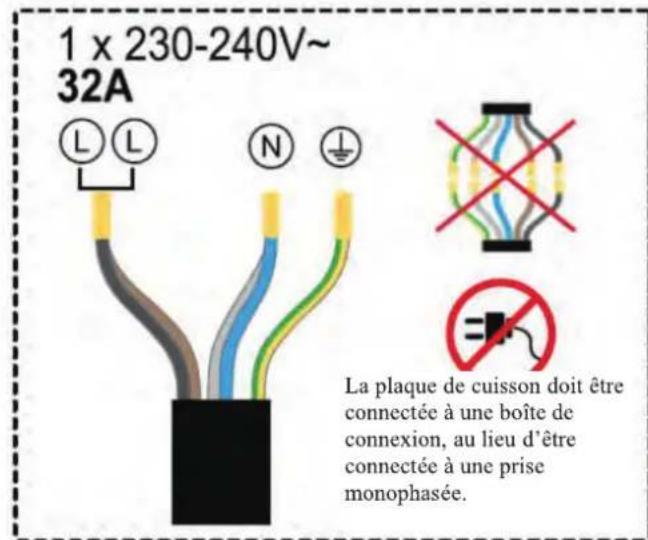 CIARRA CBBIH3BF - Connexion de la plaque de cuisson au réseau - 1