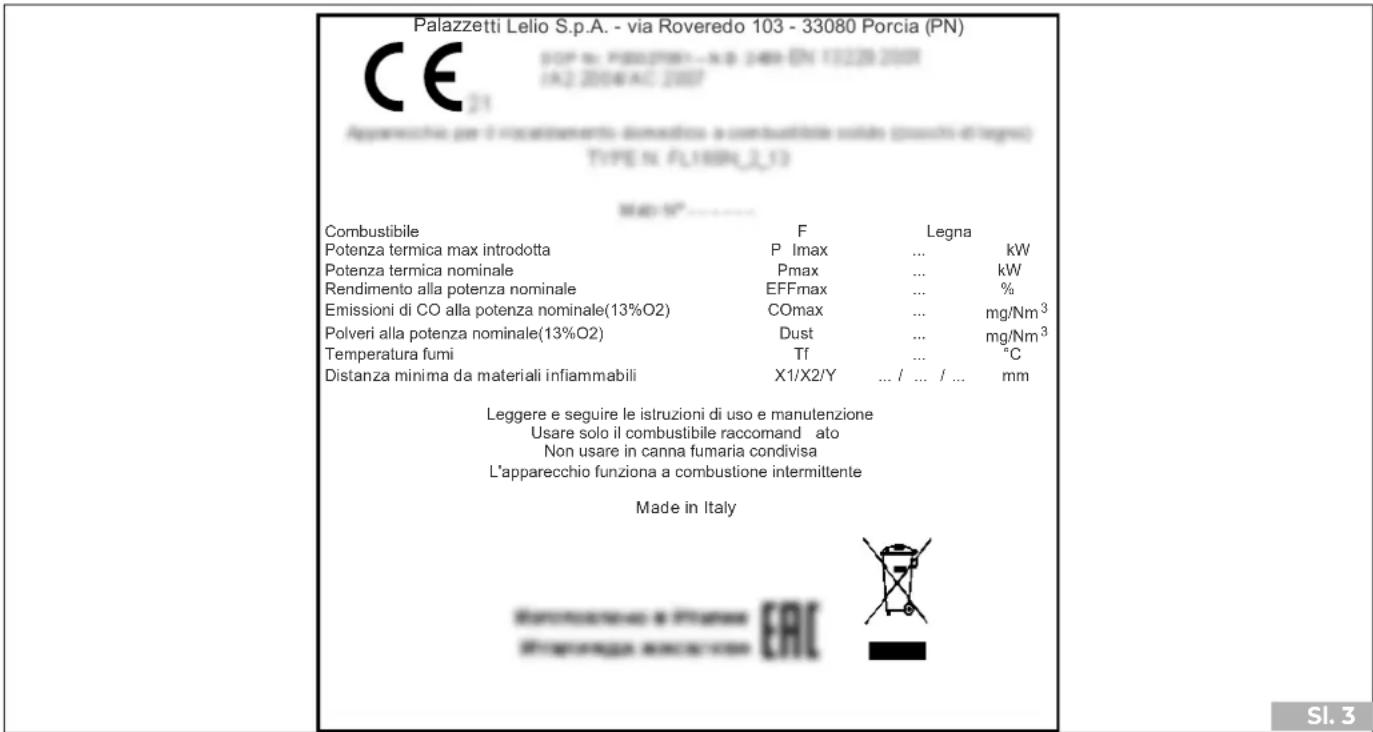 Palazzetti Asia - Tablica s serijsko stevilko - 1