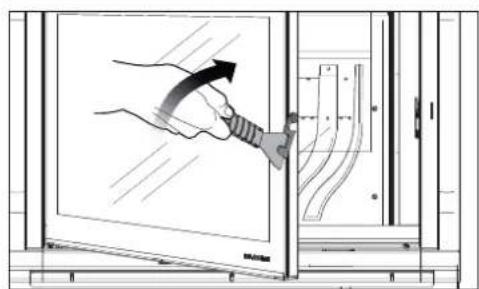 Palazzetti Ecomonoblocco EM16:9 3D - CÓMO SE USA LA PUERTA - 1
