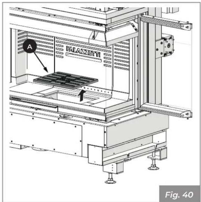Palazzetti Ecomonoblocco WT 16:9 3D - Cleaning the inside of the fire box - 2