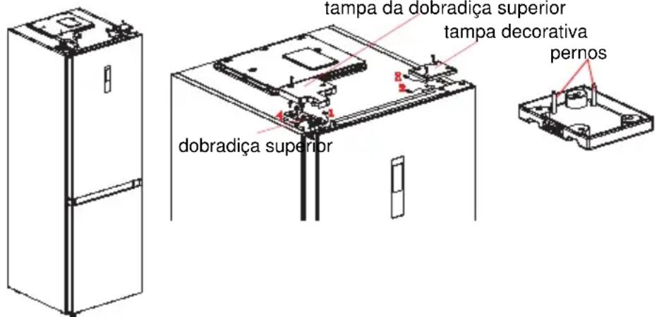 tampa da dobradiça superior tampa decorativa pernos dobradiça superior