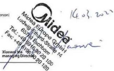 MIDEA MDRB521MIC46 - RED Declaration of Conformity (DoC)Unique - 1