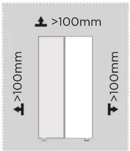 MIDEA MDRS791MIC46 - Izmēri un atstarpes - 1