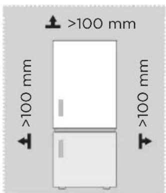 MIDEA MDRU385MTE46 - Përmasat dhe hapësirat - 1