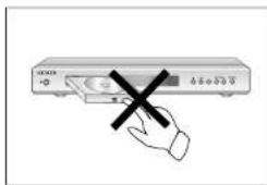 Diagram showing a hand holding a device with a 'X' symbol crossed out, indicating prohibition or disapproval.