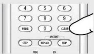 4 5 6 7 8 9 PROG 0 CLEAR PSTANT STEP REPLAY SKIP VOL CH