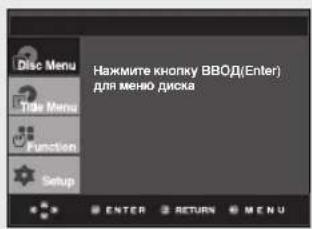 Нажмите кнопку ВВОД(Enter) для меню диска