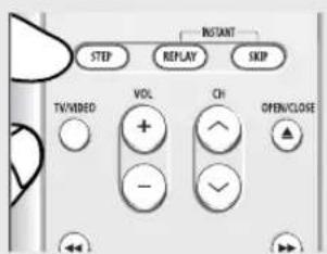 INSTANT STEP REPLAY SKIP TV/VIDEO VOL CH OPEN/CLOSE