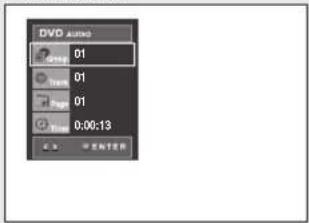DVD AUDIO 01 01 01 0:00:13 ENTER