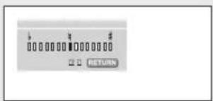Digital display control panel showing binary sequence and 'RETURN' button