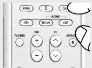 PROG 0 CLEAR INSTANT STEP REPLAY SKIP TH/VIDEO VOL CH OPENED -