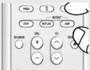 PROG 0 STOP RePLAY SOP VOL CH OFF TV/VIDEO + - -