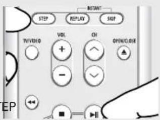 MOUNT STEP REPLAY SKIP TV/VIDEO VOL CH OPEN/CLOSE + - ▲ EP