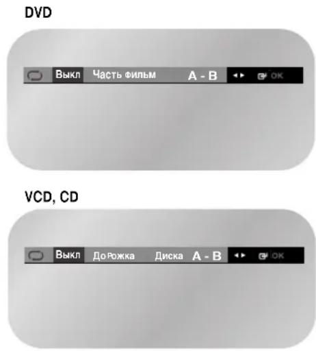 SAMSUNG DVD-V7500K - Отмена режима Повтор А-В - 1