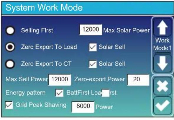 Deye SUN-5K-SG01HP3-EU-AM2 - Menu Configuration du Mode de Fonctionnement du Systeme - 1
