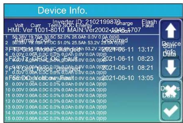 Deye SUN-5K-SG01HP3-EU-AM2 - Menu Informations sur l'Appareil - 1
