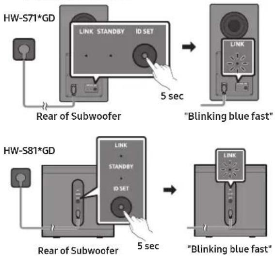 SAMSUNG HW-S811GD - If the subwoofer does not connect automatically - 1