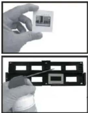 Reflecta x44-Scan - Einlegen von gerahmten Dias - 1