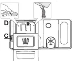 WHIRLPOOL WSIO 3O34 PFE X - DOPLNĚNÍ DÁVKOVAČE MYCÍHO PROSTŘEDKU - 1