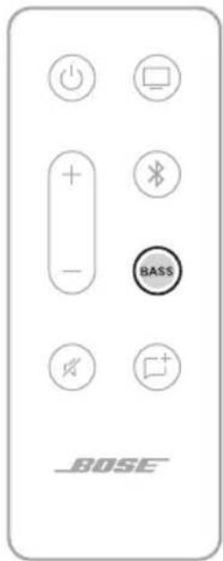BOSE Solo Soundbar 2 - 在遥控器上，按下 BASS。 - 1