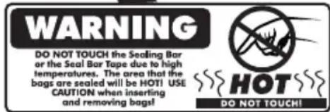 Weston 65-0501-W - There is one factory installed strip of Seal Bar Tape on the Vacuum Sealer. DO NOT REMOVE THE TAPE! - 2