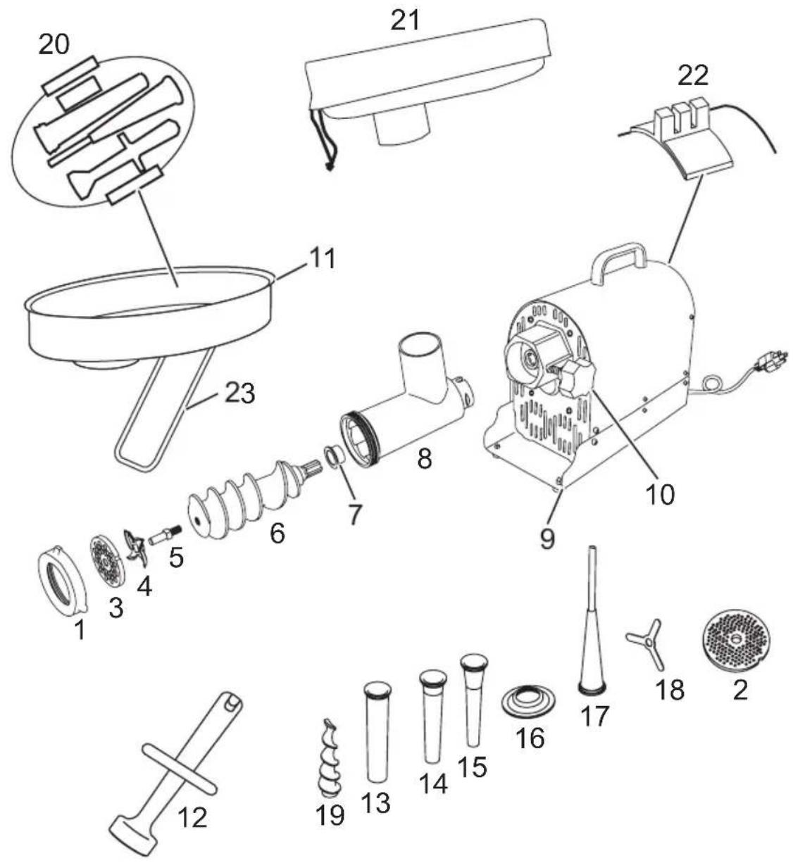 Weston Butcher Series 09-3201-W - PARTS AND FEATURES - 1
