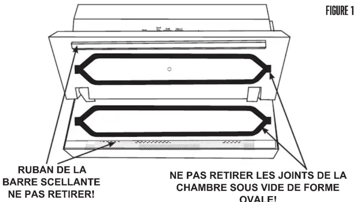 Weston PRO-1100 - Une bande du ruban de la barre scellante a été installée à l'usine sur la scelleuse sous vide. NE PAS RETIRER LE RUBAN! - 1