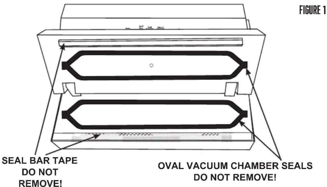Weston PRO-1100 - There is one factory installed strip of Seal Bar Tape on the Vacuum Sealer. DO NOT REMOVE THE TAPE! - 1