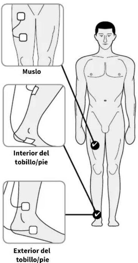 REVITIVE Medic Knee 5574AQ - Colocacion de los electrodos corporales微量元素 para aliviar el dolor - Modo TENS - 2
