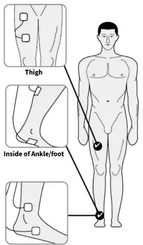 REVITIVE Medic Knee 5574AQ - Small Electrode Body Pad placement for pain relief - TENS Mode - 2