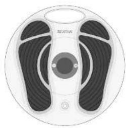 Poignée de transport REVITIVE Panneau de commande/écran Bouton de MARCHE/ARRÊT Repose-pieds Prise de l'adaptateur universel Prise des électrodes Système IsoRocker® Désactivation de l'IsoRocker®