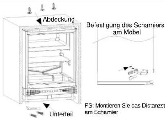 NODOR NorFrost TUNDRA 82 BI - Positionieren Sie das Gerät korrekt und schrauben Sie es oben und unten am Möbelstück fest - 1
